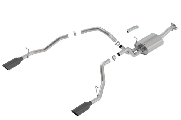 Borla 2019 RAM 1500 5.7L V8 AT 4DR Crew Cab Short Bed S-Type SS Catback Exhaust - Black Chrome Tip - Bull Strap