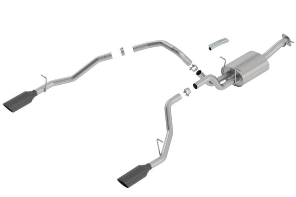 Borla 2019 RAM 1500 5.7L V8 AT 4DR Crew Cab Short Bed Touring SS Catback Exhaust - Black Chrome Tip - Bull Strap