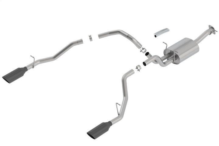 Borla 2019 RAM 1500 5.7L V8 AT 4DR Crew Cab Short Bed Touring SS Catback Exhaust - Black Chrome Tip - Bull Strap