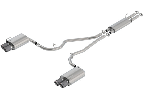 Borla 2020 Ford Explorer ST 3.0L V6 2.25in S-type Exhaust - Carbon Fiber Tips - Bull Strap