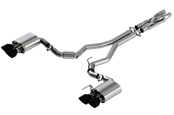 Borla 2020 Ford GT500 5.2L AT 3in ATAK CatBack Exhaust w/ Black Chrome Tips - Bull Strap