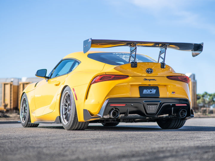 Borla 2020 Toyota Supra GR 3.0L I6 3in ATAK Catback Exhaust - Carbon Fiber Tips - Bull Strap