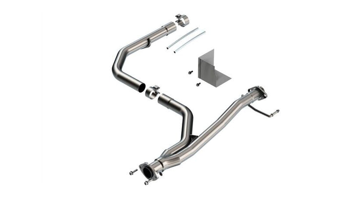 Borla 2021-2022 Toyota Tacoma 3.5L V6 T-304 Stainless Steel Y-Pipe - Brushed - Bull Strap