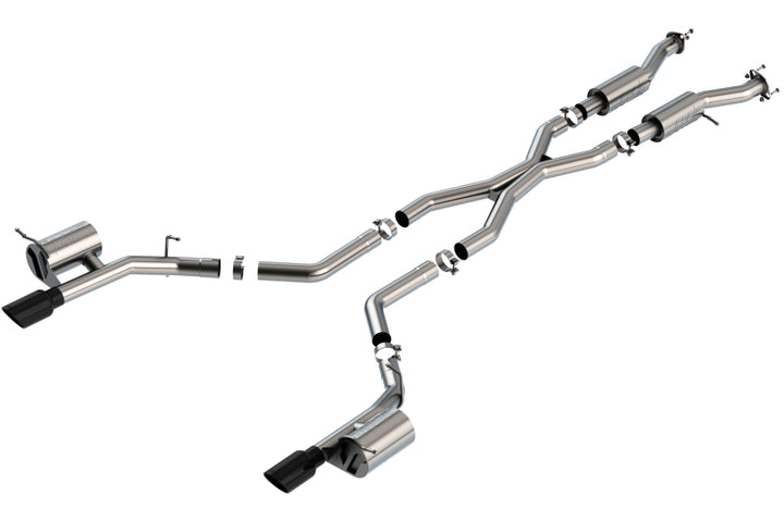 Borla 2021+ Dodge Durango SRT Hellcat 6.2L V8 AWD S-Type Cat-Back Exhaust System - Black Chrome Tips - Bull Strap