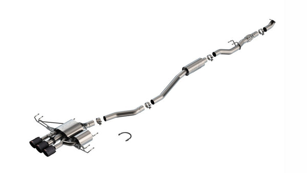 Borla 2024 Acura Integra Type S ATAK Cat Back Exhaust - Carbon Fiber & Black Anodized - Bull Strap