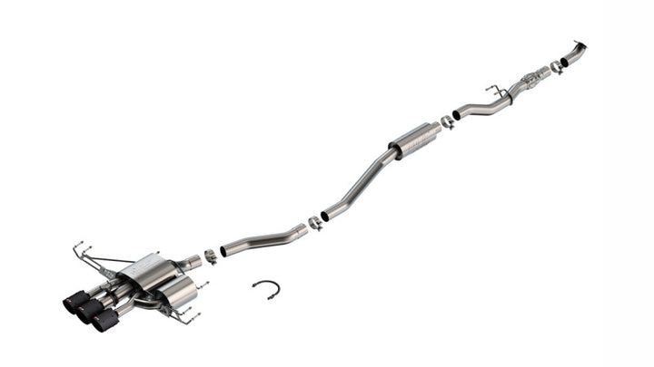 Borla 2024 Acura Integra Type S ATAK Cat Back Exhaust - Carbon Fiber & Black Anodized - Bull Strap