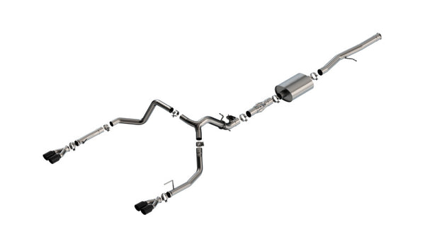 Borla 2024 Chevy Silverado 1500 6.2L V8 ATAK Catback Exhaust w/ Simulator - Black Chrome - Bull Strap
