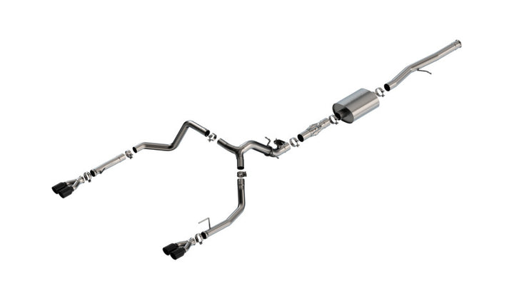 Borla 2024 Chevy Silverado 1500 6.2L V8 ATAK Catback Exhaust w/ Simulator - Black Chrome - Bull Strap