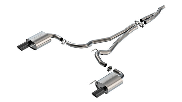 Borla 2024 Ford Mustang 2.3L Ecoboost 2.50 S-TYPE Black Chrome Catback Exhaust - Non-Active - Bull Strap