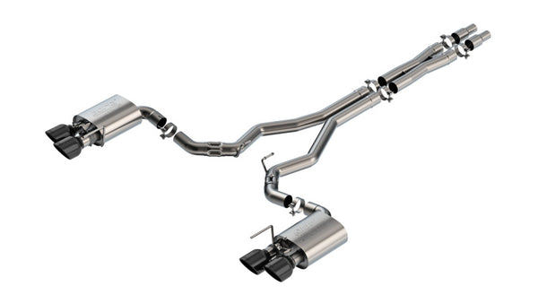 Borla 2024 Ford Mustang Dark Horse 5.0L V8 w/Active Exhaust ATAK Cat-Back Exhaust System - BC Tips - Bull Strap