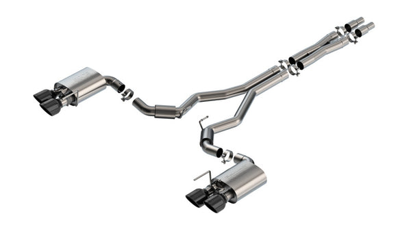 Borla 2024 Ford Mustang Dark Horse 5.0L V8 w/Active Exhaust S-Type Cat-Back Exhaust System - BC Tips - Bull Strap