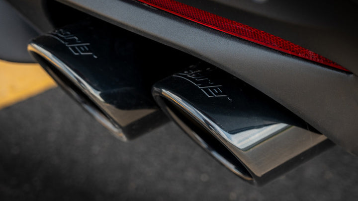 Borla 2024 Ford Mustang GT 5.0L V8 3 in ATAK Catback Non-Active Exhaust- Black Chrome Quad Tip - Bull Strap