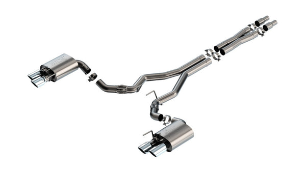 Borla 2024 Ford Mustang GT 5.0L V8 w/ Active Exhaust ATAK Cat-Back Exhaust System - Bull Strap