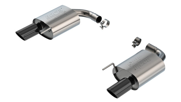 Borla 2024 Ford Mustang GT 5.0L V8 w/o Active Exhaust ATAK Axle-Back Exhaust System - Black Chrome - Bull Strap
