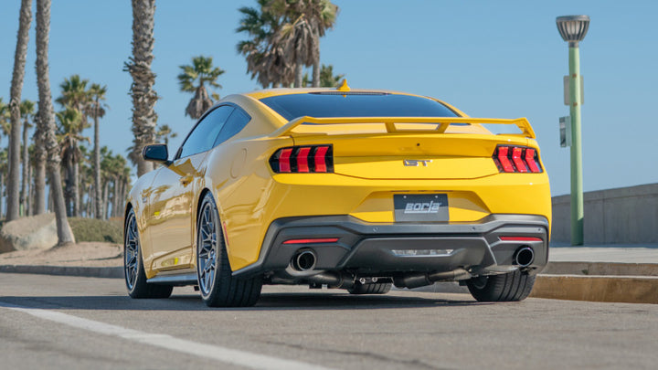 Borla 2024 Ford Mustang GT 5.0L V8 w/o Active Exhaust ATAK Cat-Back Exhaust System - Black Chrome - Bull Strap