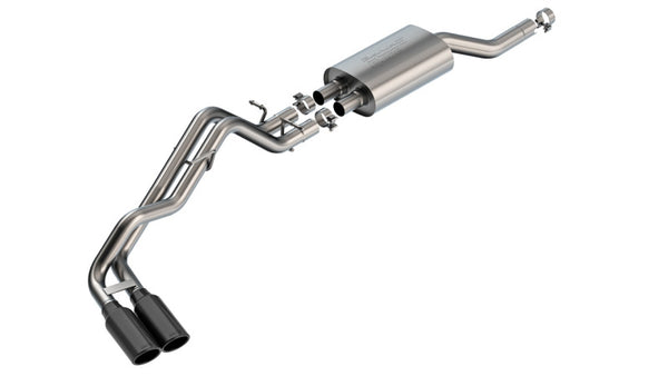 Borla 2024+ Ford Ranger XLT S Type Catback System - Black Chrome - Bull Strap