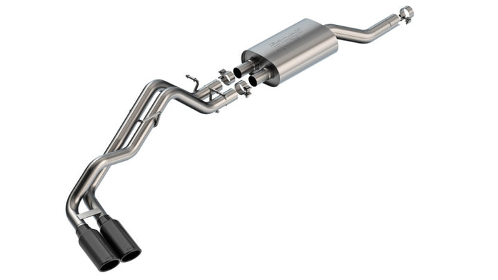 Borla 2024+ Ford Ranger XLT S Type Catback System - Black Chrome - Bull Strap