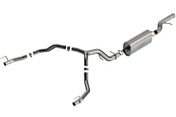 Borla 21-22 Cadillac Escalade 6.2L V8 2/4WD 4DR Touring Cat-Back Exhaust w/ Factory Bezel Tips - Bull Strap