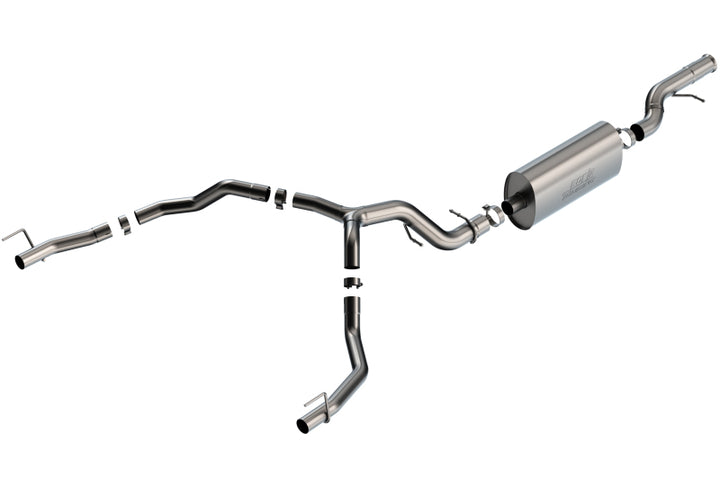 Borla 21-22 Cadillac Escalade 6.2L V8 2/4WD 4DR Touring Cat-Back Exhaust w/ Factory Bezel Tips - Bull Strap