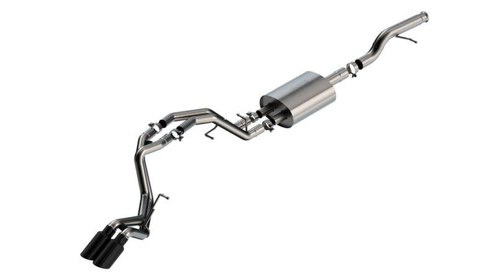 Borla 21-22 Chevrolet Tahoe 5.3L V8 AT 2/4WD S-type Cat-back Exhaust (Black Chrome) - Bull Strap