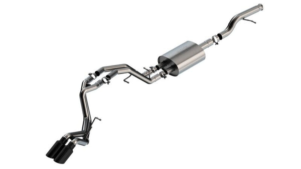 Borla 21-22 Chevrolet Tahoe 5.3L V8 AT 2/4WD Touring Cat-Back Exhaust (Black Chrome) - Bull Strap