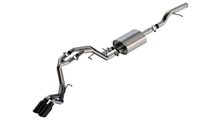 Borla 21-22 Chevrolet Tahoe 5.3L V8 AT 2/4WD Touring Cat-Back Exhaust (Black Chrome) - Bull Strap