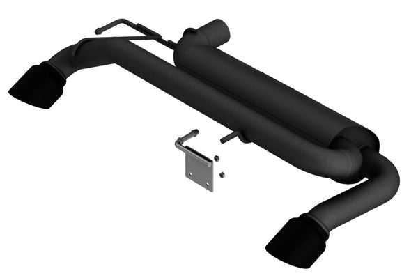 Borla 21-22 Ford Bronco 2.3L 4WD ATAK Axle Back Exhaust w/ Black Coated Tips - Bull Strap