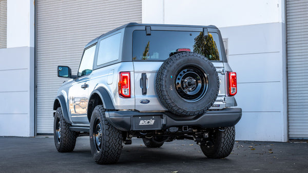Borla 21-22 Ford Bronco 2.7L 2DR/4DR T-304 Stainless Steel Cat-Back S-Type Exhaust - Brushed - Bull Strap