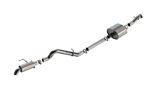 Borla 21-22 Ford Bronco 2.7L 2DR/4DR T-304 Stainless Steel Cat-Back Touring Exhaust - Brushed - Bull Strap