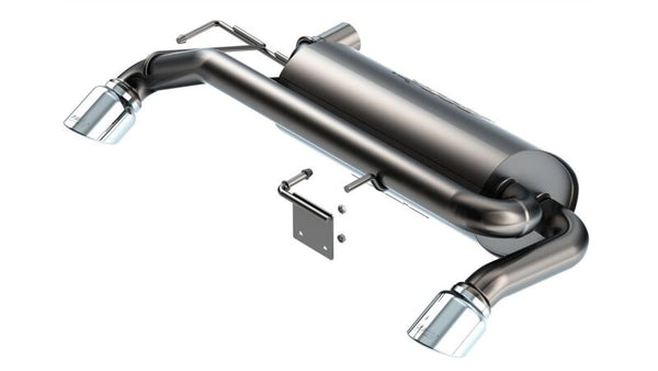 Borla 21-22 Ford Bronco 2.7L V6 4WD ATAK Axle Back Exhaust w/ Bright Chrome Tips - Bull Strap