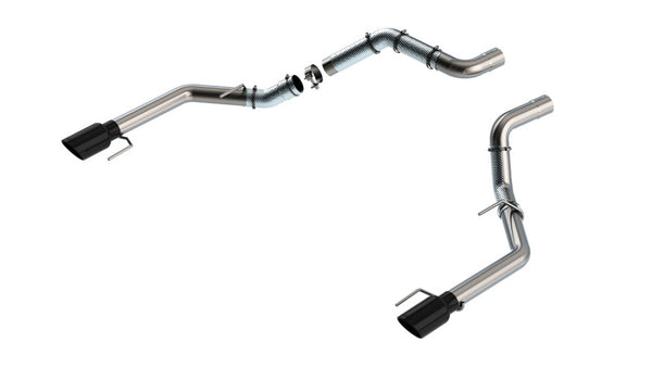 Borla 21-23 Ford Raptor 3in Tail Pipe Kit 4.5in Tip - Black Chrome - Bull Strap