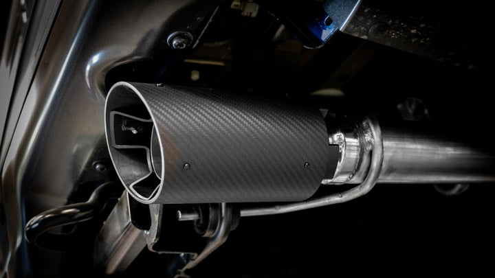 Borla 21-23 Ford Raptor 3in Tail Pipe Kit 4.5in Tip - Carbon Fiber Black Anodized - Bull Strap