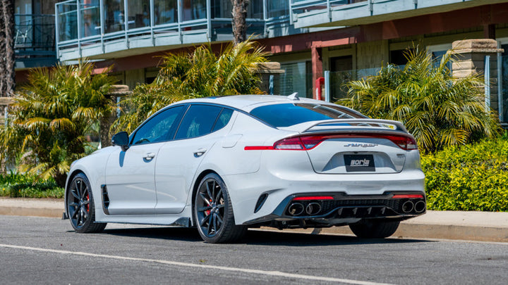 Borla 22-23 Kia Stinger 3.3L V6 Turbo 2.25in Pipe Dia Dual Split Rear Exit S-Type Cat-Back Exhaust - Bull Strap