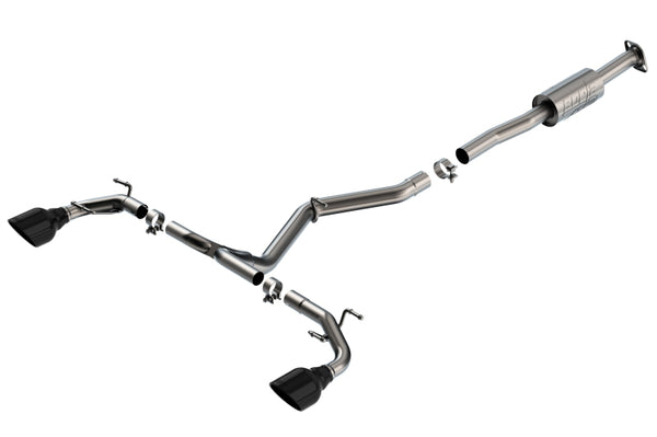 Borla 22-23 Subaru BRZ/Toyota GR86 2.4L RWD AT/MT ATAK Catback Exhaust - Black Chrome Tips - Bull Strap