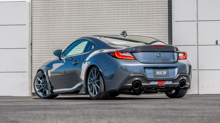 Borla 22-23 Subaru BRZ/Toyota GR86 2.4L RWD AT/MT ATAK Catback Exhaust - Black Chrome Tips - Bull Strap