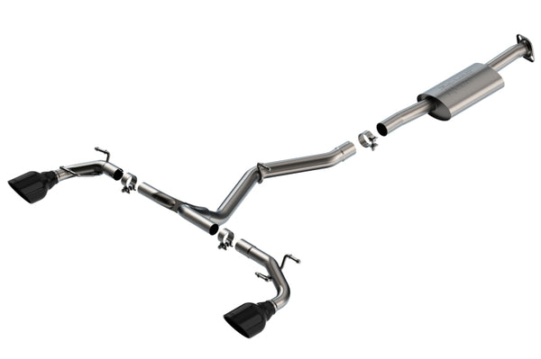 Borla 22-23 Subaru BRZ/Toyota GR86 2.4L RWD AT/MT S-Type Catback Exhaust - Black Chrome Tips - Bull Strap