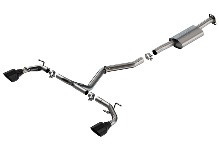 Borla 22-23 Subaru BRZ/Toyota GR86 2.4L RWD AT/MT S-Type Catback Exhaust - Black Chrome Tips - Bull Strap