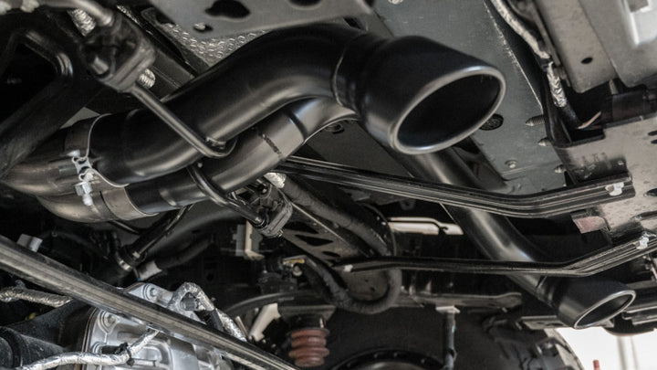 Borla 22-24 Ford Bronco Raptor V6 Turbo AT 2WD / 4WD ATAK Catback Exhaust w/ 4in Black Coated Tips - Bull Strap