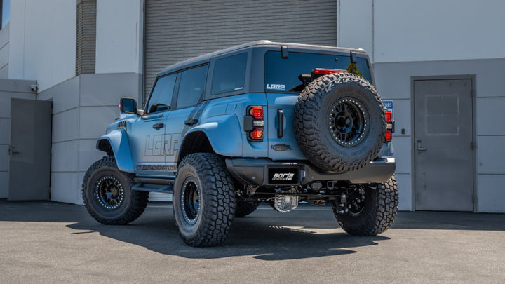 Borla 22-24 Ford Bronco Raptor V6 Turbo AT 2WD / 4WD ATAK Catback Exhaust w/ 4in Black Coated Tips - Bull Strap