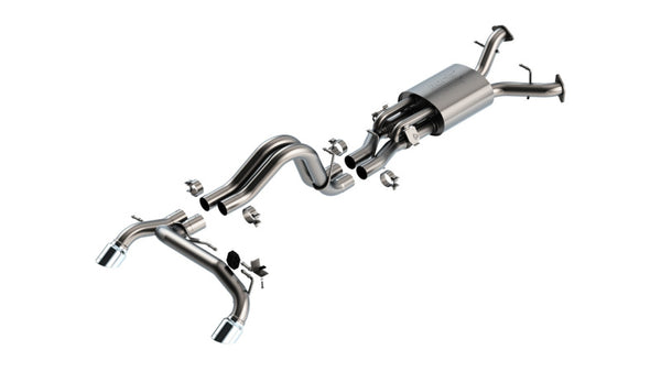 Borla 22-24 Ford Bronco Raptor V6 Turbo AT 2WD / 4WD ATAK Catback Exhaust w/ 4in Chrome Tips - Bull Strap