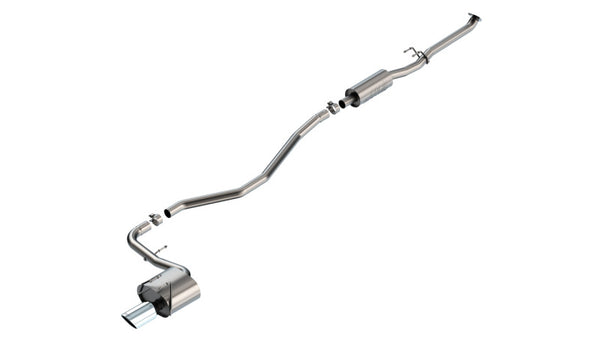 Borla 22-24 Honda Civic Sport 2.25in S-Type Cat Back 4in Tip - Bright Chrome - Bull Strap