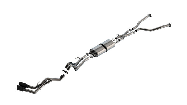 Borla 22-24 Toyota Tundra 3.4L V6 (Inc. Hyb.) Ext. Cab/STD Bed/145.7in WB S-Type Cat-Back - Blk Chrm - Bull Strap