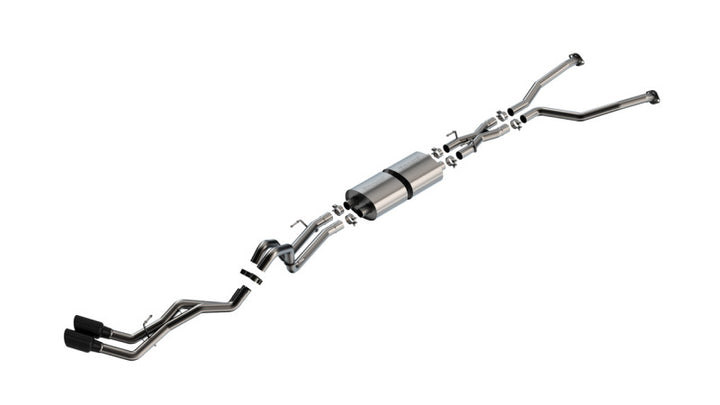 Borla 22-24 Toyota Tundra 3.4L V6 (Inc. Hyb.) Ext. Cab/STD Bed/145.7in WB S-Type Cat-Back - Blk Chrm - Bull Strap