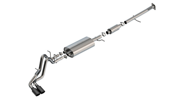 Borla 23-24 Chevrolet Colorado / 23-24 GMC Canyon S-Type Catback Exhaust w/Black Chrome Tips - Bull Strap