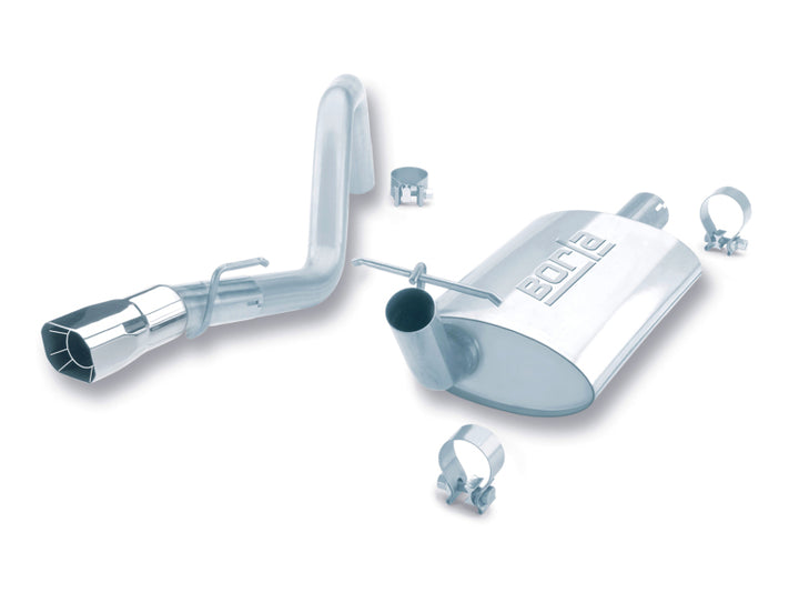 Borla 91-95 Jeep Wrangler YJ 4.0L 6cyl 4WD 2Dr SS Single Rigth Rear Exit Cat-Back Exhaust - Bull Strap