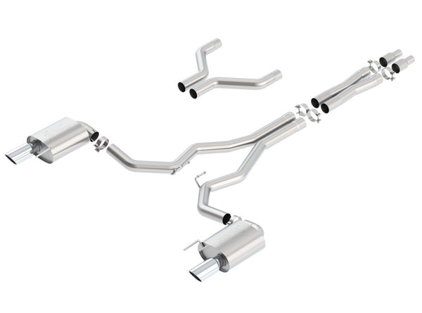 Borla Atak Cat-Back 15-17 Ford Mustang GT 5.0L V8 MT/AT 3in pipe 4in tip - Bull Strap