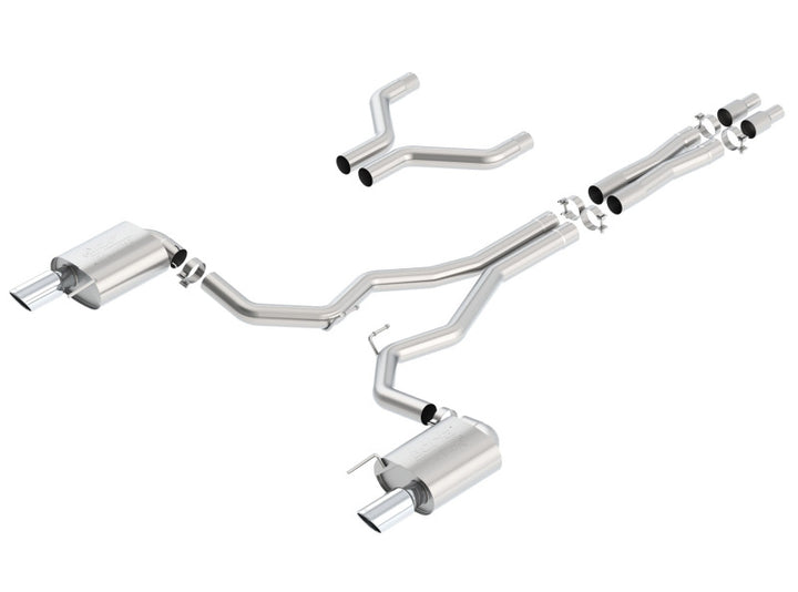 Borla Atak Cat-Back 15-17 Ford Mustang GT 5.0L V8 MT/AT 3in pipe 4in tip - Bull Strap