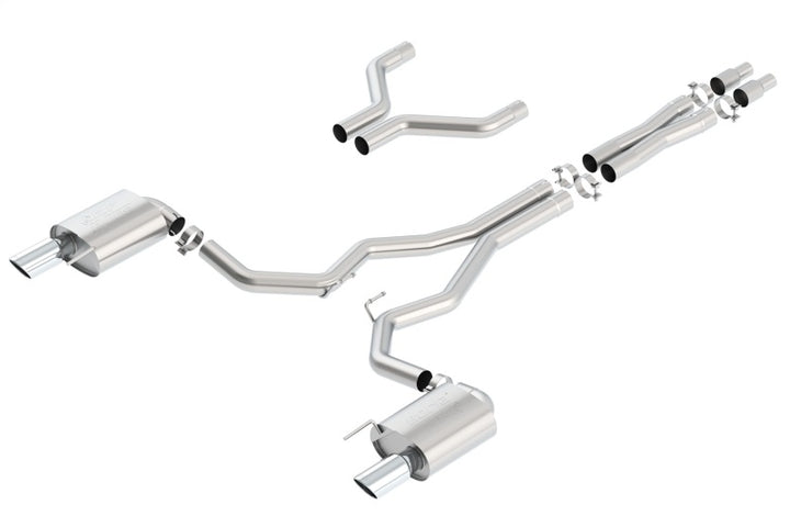 Borla Atak Cat-Back 15-17 Ford Mustang GT 5.0L V8 MT/AT 3in pipe 4in tip - Bull Strap