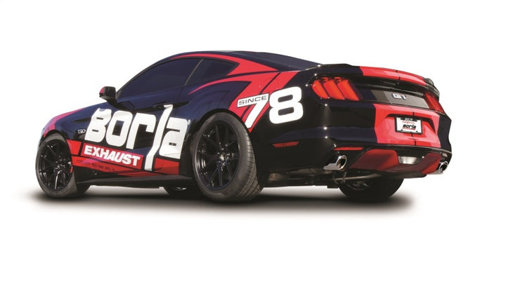 Borla Atak Cat-Back 15-17 Ford Mustang GT 5.0L V8 MT/AT 3in pipe 4in tip - Bull Strap