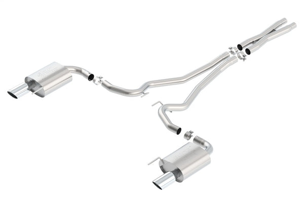 Borla Atak S Cat-Back 15-17 Ford Mustang GT 5.0L V8 MT/AT 2.5in pipe 4in tip - Bull Strap